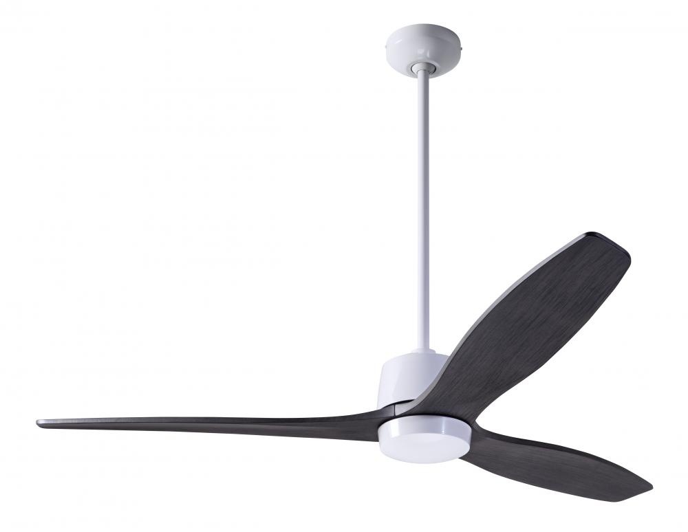 Arbor DC Fan; Gloss White Finish; 54" Ebony Blades; No Light; Wall Control