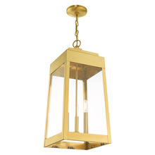 Livex Lighting 20860-12 - 3 Lt Satin Brass Outdoor Pendant Lantern