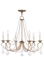 Livex Lighting 6516-48 - 6 Light Antique Gold Leaf Chandelier