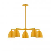 Montclair Light Works CHC417-21-L10 - 5-Light J-Series Chandelier, Bright Yellow