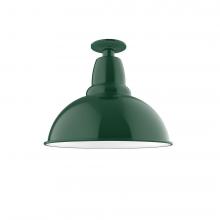 Montclair Light Works FMB107-42-L13 - 14" Cafe LED Flush Mount Light in Forest Green