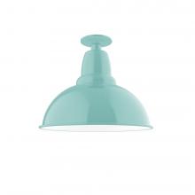 Montclair Light Works FMB107-48-L13 - 14" Cafe LED Flush Mount Light in Sea Green