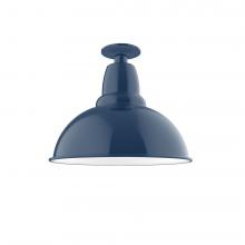 Montclair Light Works FMB107-50-L13 - 14" Cafe LED Flush Mount Light in Navy