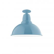 Montclair Light Works FMB107-54-L13 - 14" Cafe LED Flush Mount Light in Light Blue