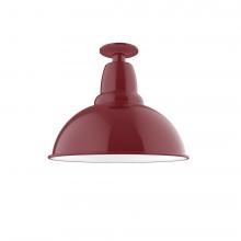 Montclair Light Works FMB107-55-L13 - 14" Cafe LED Flush Mount Light in Barn Red