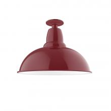 Montclair Light Works FMB108-55-L13 - 16" Cafe LED Flush Mount Light in Barn Red