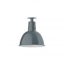 Montclair Light Works FMB116-40-L12 - 12" Deep Bowl shade, LED Flush Mount ceiling light, Slate Gray