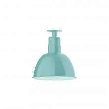 Montclair Light Works FMB116-48-L12 - 12" Deep Bowl shade, LED Flush Mount ceiling light, Sea Green