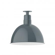 Montclair Light Works FMB117-40-L13 - 16" Deep Bowl shade, LED Flush Mount ceiling light, Slate Gray