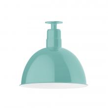 Montclair Light Works FMB117-48-L13 - 16" Deep Bowl shade, LED Flush Mount ceiling light, Sea Green