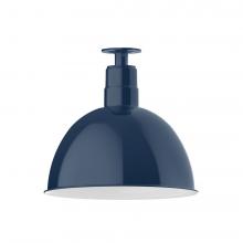 Montclair Light Works FMB117-50-L13 - 16" Deep Bowl shade, LED Flush Mount ceiling light, Navy