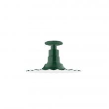 Montclair Light Works FMB158-42 - 12" Radial shade, Flush Mount Light ceiling light, Forest Green