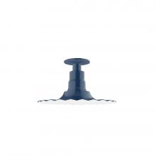 Montclair Light Works FMB158-50 - 12" Radial shade, Flush Mount Light ceiling light, Navy