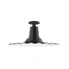 Montclair Light Works FMB159-41 - 16" Radial shade, Flush Mount Light ceiling light, Black