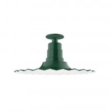 Montclair Light Works FMB159-42 - 16" Radial shade, Flush Mount Light ceiling light, Forest Green