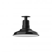 Montclair Light Works FMB182-41-L12 - 12" Warehouse shade, LED Flush Mount ceiling light, Black