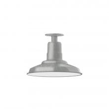 Montclair Light Works FMB182-49-L12 - 12" Warehouse shade, LED Flush Mount ceiling light, Painted Galvanized