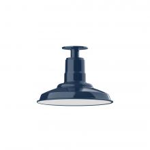 Montclair Light Works FMB182-50-L12 - 12" Warehouse shade, LED Flush Mount ceiling light, Navy