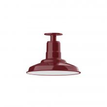 Montclair Light Works FMB182-55-L12 - 12" Warehouse shade, LED Flush Mount ceiling light, Barn Red