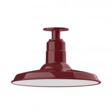 Montclair Light Works FMB183-55-L13 - 14" Warehouse shade, LED Flush Mount ceiling light, Barn Red