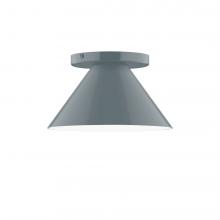 Montclair Light Works FMD421-40-L10 - 8" Axis Mini Cone LED Flush Mount, Slate Gray