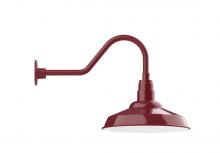 Montclair Light Works GNB184-55 - 16" Warehouse shade, gooseneck wall mount, Barn Red