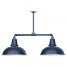 Montclair Light Works MSD108-50-L13 - 16" Cafe shade, 2-light LED Stem Hung Pendant, Navy