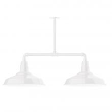 Montclair Light Works MSD184-44-L13 - 16" Warehouse shade, 2-light LED Stem Hung Pendant, White