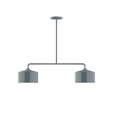 Montclair Light Works MSG419-40-L10 - 2-Light Axis Linear LED Pendant, Slate Gray