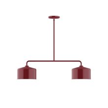 Montclair Light Works MSG419-55-L10 - 2-Light Axis Linear LED Pendant, Barn Red