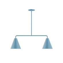 Montclair Light Works MSG420-54-L10 - 2-Light Axis Linear LED Pendant, Light Blue