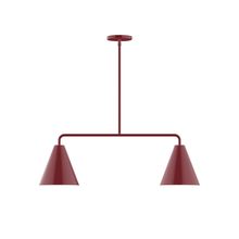 Montclair Light Works MSG420-55-L10 - 2-Light Axis Linear LED Pendant, Barn Red