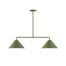 Montclair Light Works MSG422-22-L10 - 2-Light Axis Linear LED Pendant, Fern Green