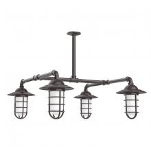 Montclair Light Works MSP052-51 - Vaportite 4-light Stem Hung Pendant Light