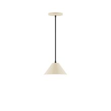 Montclair Light Works PEB421-16-C02-L10 - 8" Axis Mini Cone LED Pendant, black fabric cord with canopy, Cream