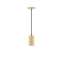 Montclair Light Works PEB425-17-C02-L10 - 3.5" x 6" Axis Mini Cylinder LED Pendant, black fabric cord with canopy, Ivory