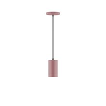 Montclair Light Works PEB425-20-C02-L10 - 3.5" x 6" Axis Mini Cylinder LED Pendant, black fabric cord with canopy, Mauve