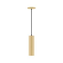 Montclair Light Works PEB426-17-C02-L10 - 3.5" x 12" Axis Mini Cylinder LED Pendant, black fabric cord with canopy, Ivory