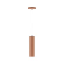 Montclair Light Works PEB426-19-C02-L10 - 3.5" x 12" Axis Mini Cylinder LED Pendant, black fabric cord with canopy, Terracotta