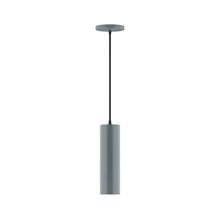 Montclair Light Works PEB426-40-C02-L10 - 3.5" x 12" Axis Mini Cylinder LED Pendant, black fabric cord with canopy, Slate Gray