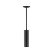 Montclair Light Works PEB426-41-C02-L10 - 3.5" x 12" Axis Mini Cylinder LED Pendant, black fabric cord with canopy, Black