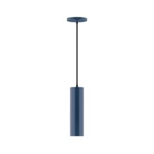 Montclair Light Works PEB426-50-C21-L10 - 3.5" x 12" Axis Mini Cylinder LED Pendant, white cord with canopy, Navy