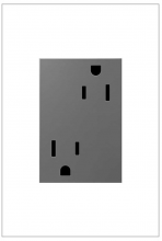 Legrand ARTR153M4 - adorne® 15A Dual Tamper-Resistant Plus-Size Outlet,Magnesium