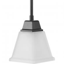 Progress P500125-31M - Clifton Heights Collection One-Light Modern Farmhouse Matte Black Etched Glass Mini-Pendant Light