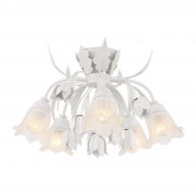 Crystorama 4810-WW - Southport 5 Light Wet White Floral Semi Flush Mount