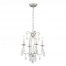 Crystorama 5014-OS-CL-S - Ashton 4 Light Swarovski Strass Crystal Olde Silver Mini Chandelier