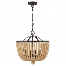 Crystorama 604-FB - Rylee 4 Light Forged Bronze Mini Chandelier