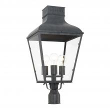 Crystorama DUM-9808-GE - Dumont 3 Light Graphite Outdoor Post