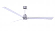  AK-BN-MWH-72 - Alessandra 3-blade transitional ceiling fan in brushed nickel finish with matte white blades. Opti