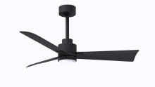  AKLK-BK-BK-42 - Alessandra 3-blade transitional ceiling fan in matte black finish with matte black blades. Optimiz